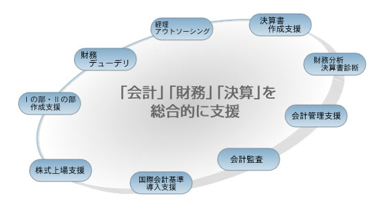 公認会計士により会計・財務・決算を総合的に支援